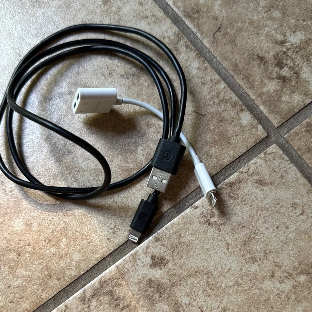 Lot of Mixed Charging Cables and Adapters for Various Devices